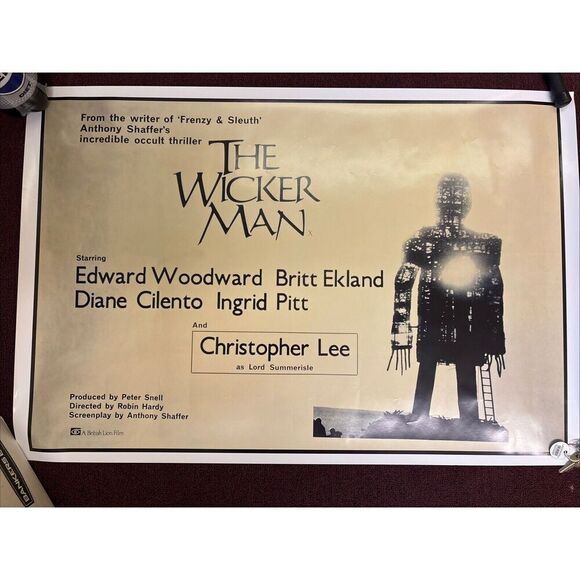 THE WICKER MAN CULT HORROR Rare Poster / Anthony Shaffer Britt Ekland - Picture 1 of 6